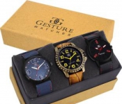 Gesture Attractive Arrogant Combo of 3 Stylish Creative Analog Watch - For Men 